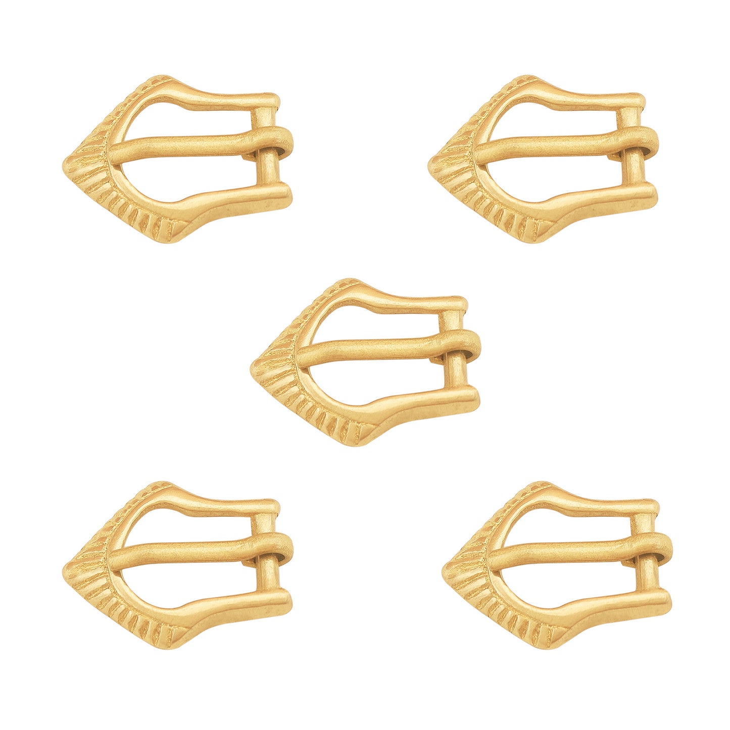 Small Spade-Shaped Brass Medieval Buckle (set of 5)