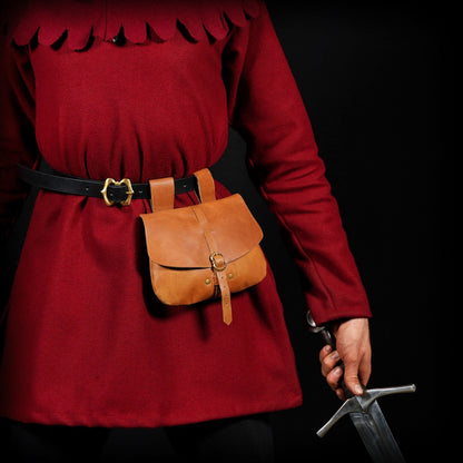 Pochette de ceinture médiévale en cuir - Réplique médiévale authentique, qualité durable