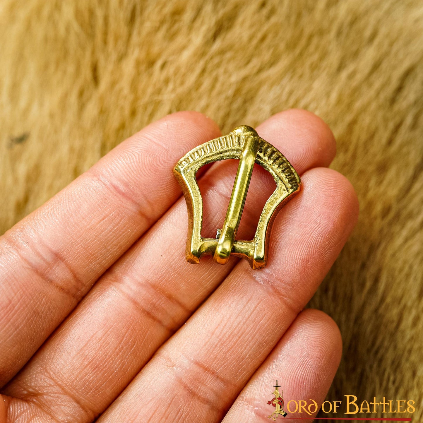 Small Spade-Shaped Brass Medieval Buckle (set of 5)