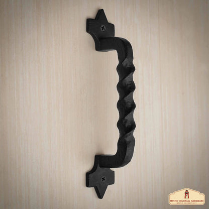 Twisted Cast Iron Door Pull - 10 inch