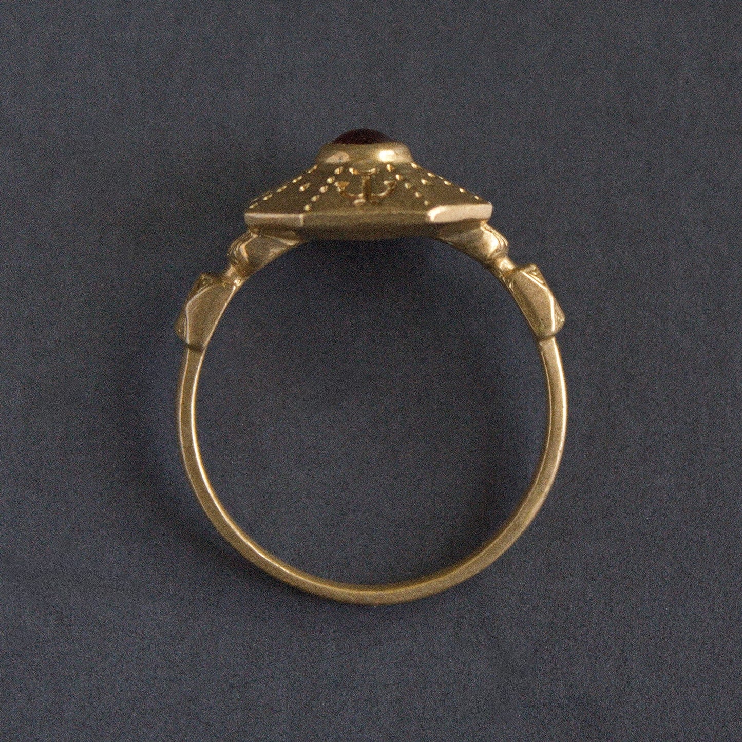 13th Century Octagonal Ring with Anchor Motifs