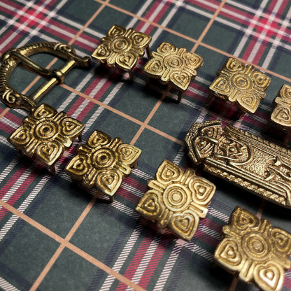 Ensemble de raccords de ceinture médiévale – Boucle d’animal viking et supports carrés – Ensemble de ceinture de vacances