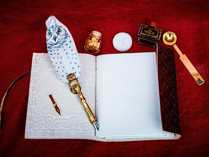 The Writer Bundle - Owl Fountain Pen and Leather Journal