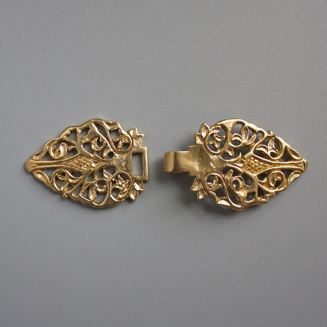 Renaissance Cloak Clasp with Vines and Leaves