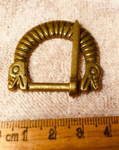 Viking Belt Buckle with Animal Heads made of solid brass