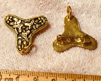 Broches Trèfle Viking (lot de 2), avec attaches pour perles