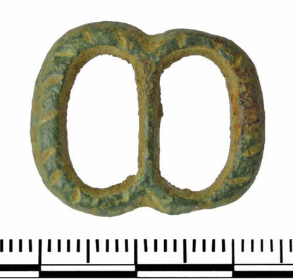 Incised Medieval Brass Double Buckle - Medium (set of 2)