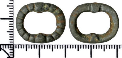 Medieval Buckle - Tiny Incised Oval (set of two)