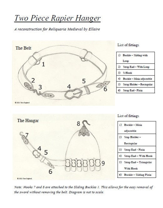 Rapier hanger / sword hanger fittings