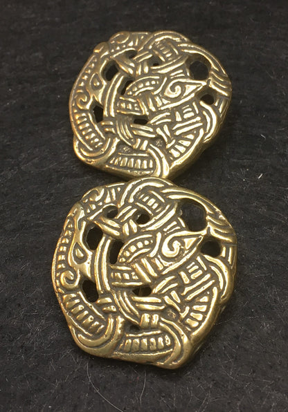 Broches rondes Viking (lot de 2) 4 cm