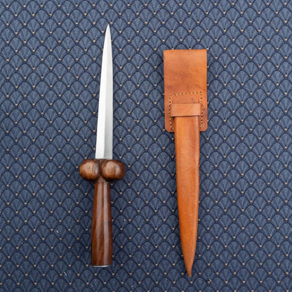 Medieval Bollocks Dagger with custom leather sheath