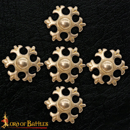 Sexfoil Fleur-de-Lys Medieval Mounts (set of 4)