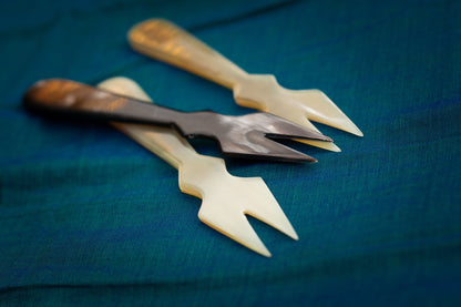 Medieval Horn Spoon, Knife and Fork Set