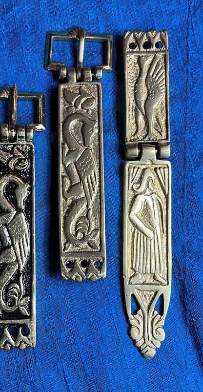 Boucle de ceinture médiévale dragon et phénix